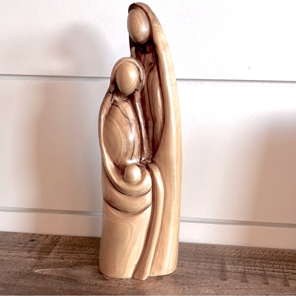 Holy Family Olive Wood Carved Figurine